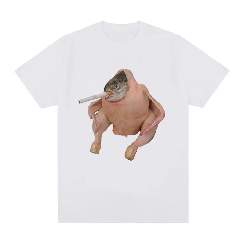 

Fish Face Chicken Smoking A Cigarette Meme T shirt Funny Men/Women Clothing Harajuku T-shirt Unisex Cotton Graphic T Shirts ... S разноцветный