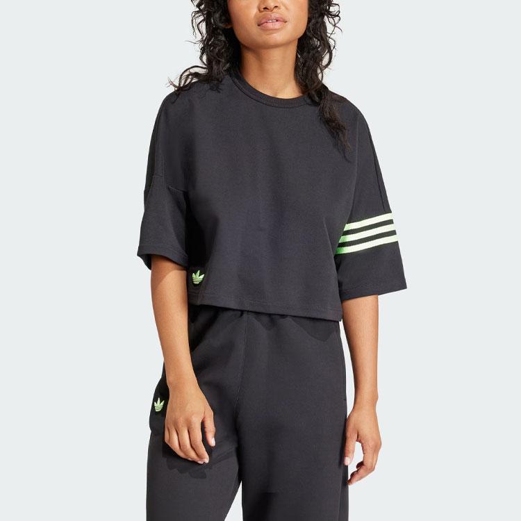 adidas Originals Women's Neuclassics Tee Black/Green IU2499