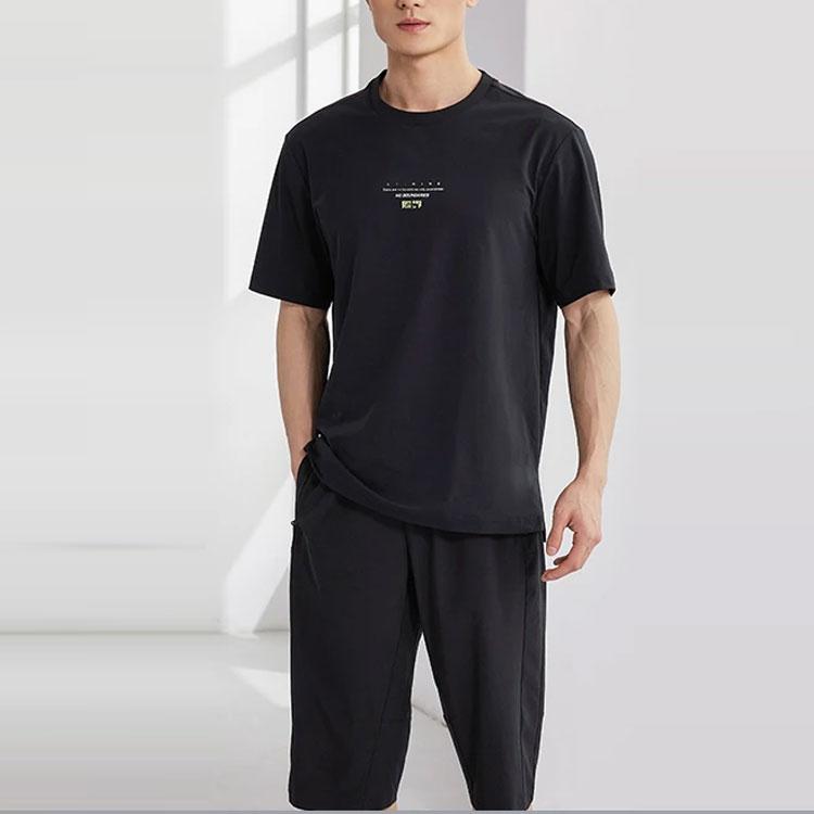Li-Ning Training Quick-Dry Ice Silk Round Neck Short Sleeve T-Shirt Men Tops Black ATSR039-1