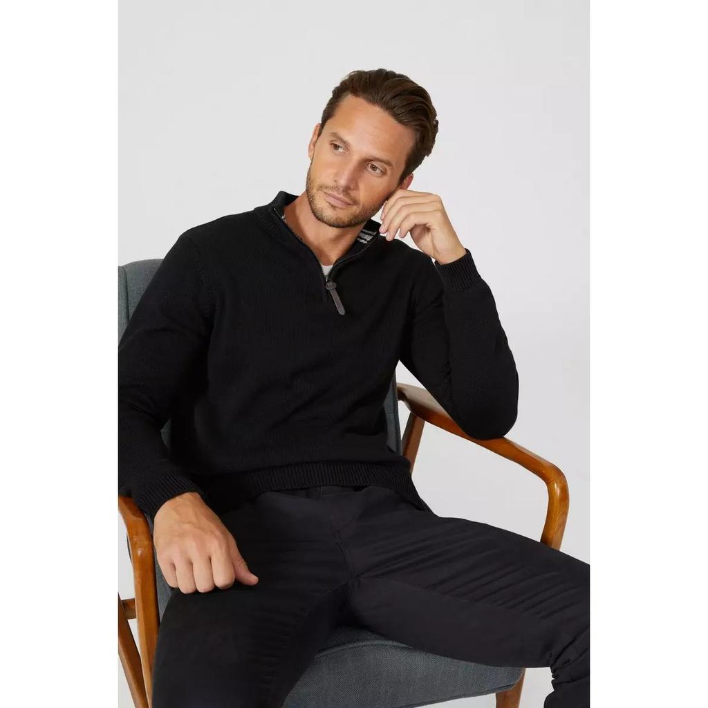 Maine Mens Premium Cotton Funnel Neck Jumper