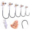 5PCS/Big Eyes High Strength Jig Head for Worm Lure Swimbait Hook For Seawater Freshwater Fishhook Fishing Tackle