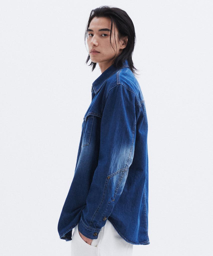 Le Mad Western Washed Denim Shirt - Indigo