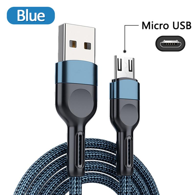 5a Micro Type-c Fast Charging Data  Cable Nylon Braided 1 Meter / 2 Meters Flexible Charging Cable Compatible For Huawei Mobile Phone