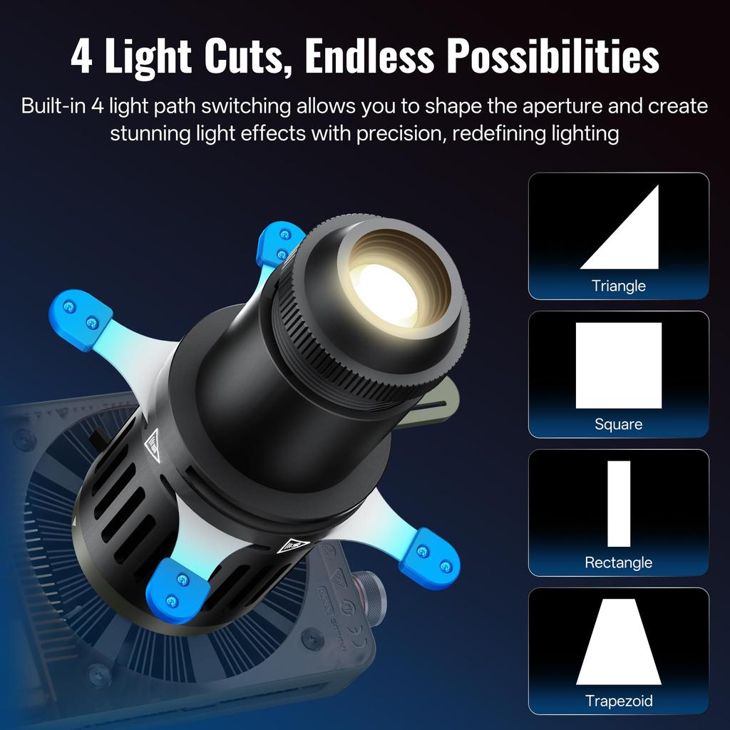 ZHIYUN ZY Spotlight Snoot Photography Bowens Mount Optical Snoot for G60/X60/X60RGB/X100/X100RGB/CX50/CX50RGB/CX100