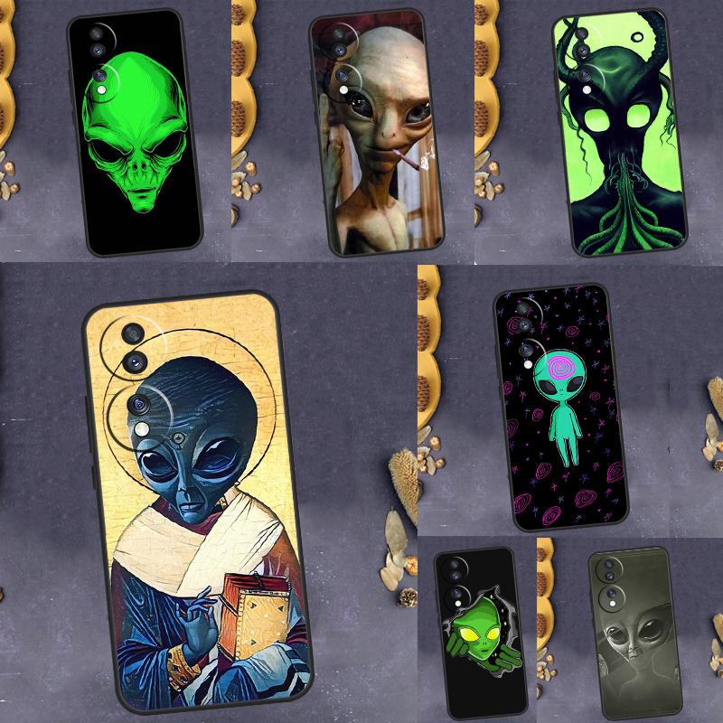 Alien Kawaii Art Case For Huawei Honor Magic5 Lite 50 70 X7 X8 X9 P20 P40 P30 Pro P Smart 2019 Nova 9 Cover