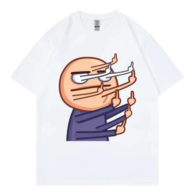 Funny Middle Finger Animated Meme T Shirt Unisex Unisex Clothing Cartoon Fashion Tshirts Summer Casual Loose Short Sleeve Tshirt