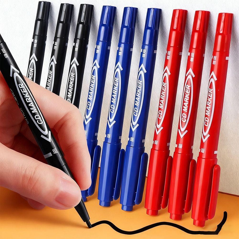 10Pcs Oily Waterproof Permanent Marker Black Ink Oil Marker Pen New Drawing Pens  Office Supplies