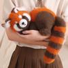 Red Panda Plush Toy - Laying Style, Huggable Raccoon Doll, Perfect Gift for Girls & Children