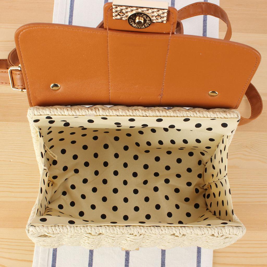 Naujiena Moteriška Madinga Boho Šiaudinė Rankinė - Reguliuojama Per Petį ir Viršuje Rankena Nerta Piniginė Atostogų Būtinybėms & Kasdieniam Važiavimui