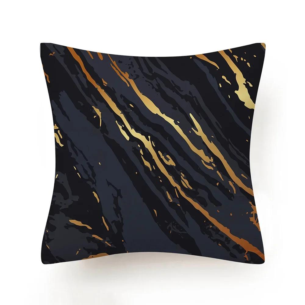 

New Black White Marble Texture Cushion Cover 30X50/40X40/45X45CM Ultra Soft Lumbar Pillowcase Sofa Seat Throw Pillows Decor Home 12x12Inch