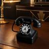 Matte Black Phone Ornament Old Telephone Ornaments, Mini Retro Desk Phone, Vintage Classic Landline Resin Decorative Nostalgic Home Office Decor Shop