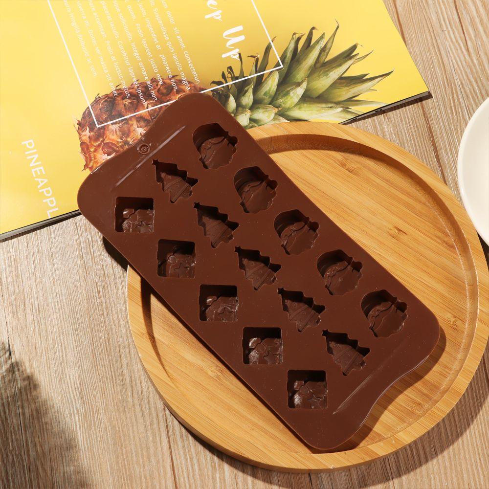 Basteln DIY Geschenkbox Eiswürfelform Weihnachtsmann Baum Silikonform Weihnachten Kuchen Backen Weihnachts-Schokoladenform