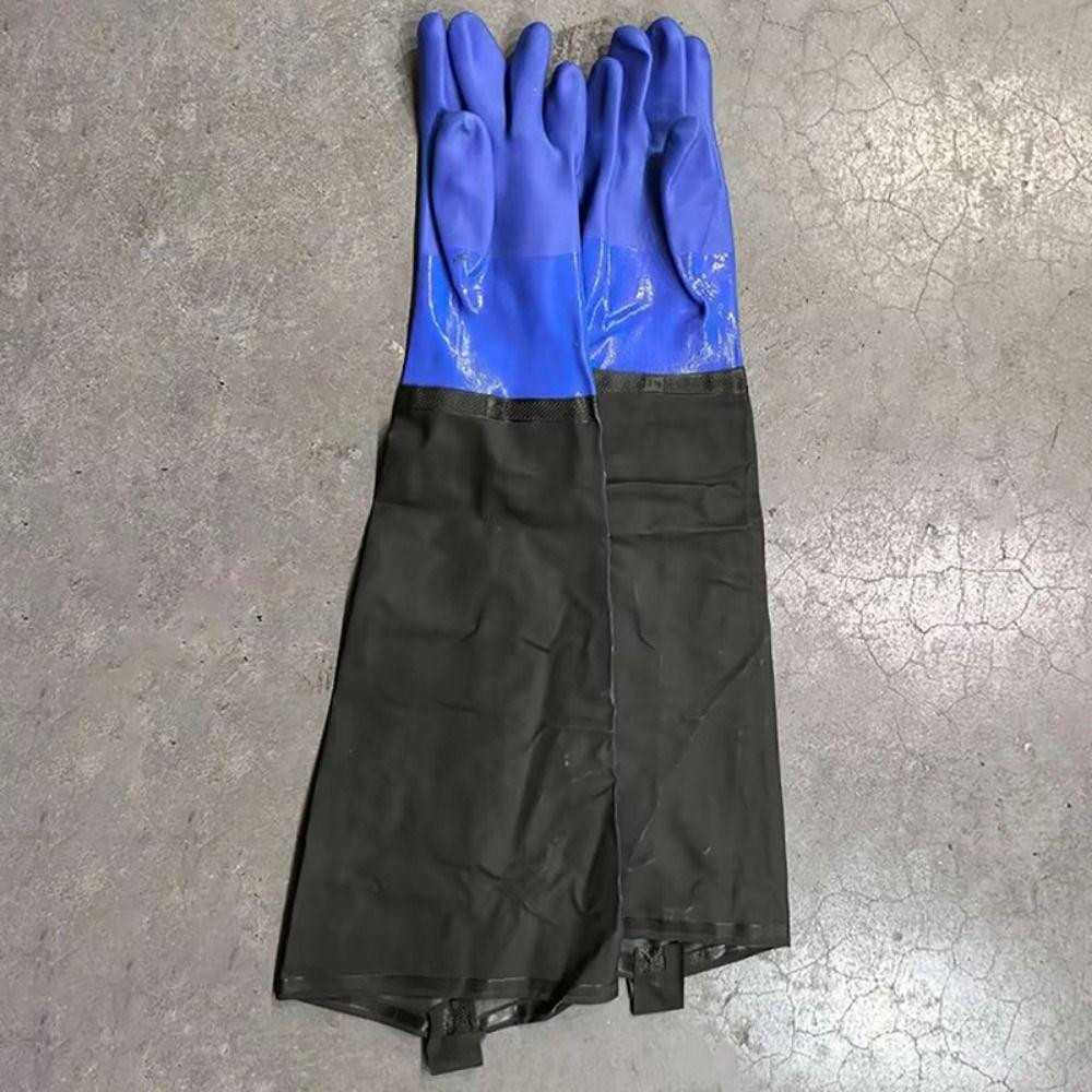 Non-Slip Rubber Work Gloves 70cm Work Safety Gloves Full Arm Pond Gloves  Drain Cleaning