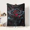 Gothic Rose Flannel Blanket Throw Blanket Soft Warm Sofa Bed Camping Car Home Decor Unique Christmas Gift C930164