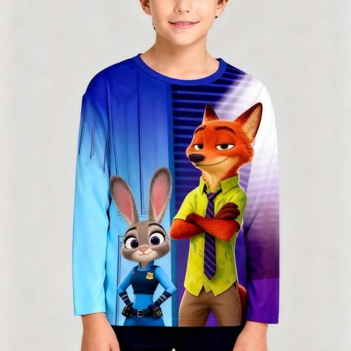 4-15 Years Old Comfortable Polyester Boys Children Long Sleeve T-Shirt Cartoon 3D Printed T Shirt Kids Clothing