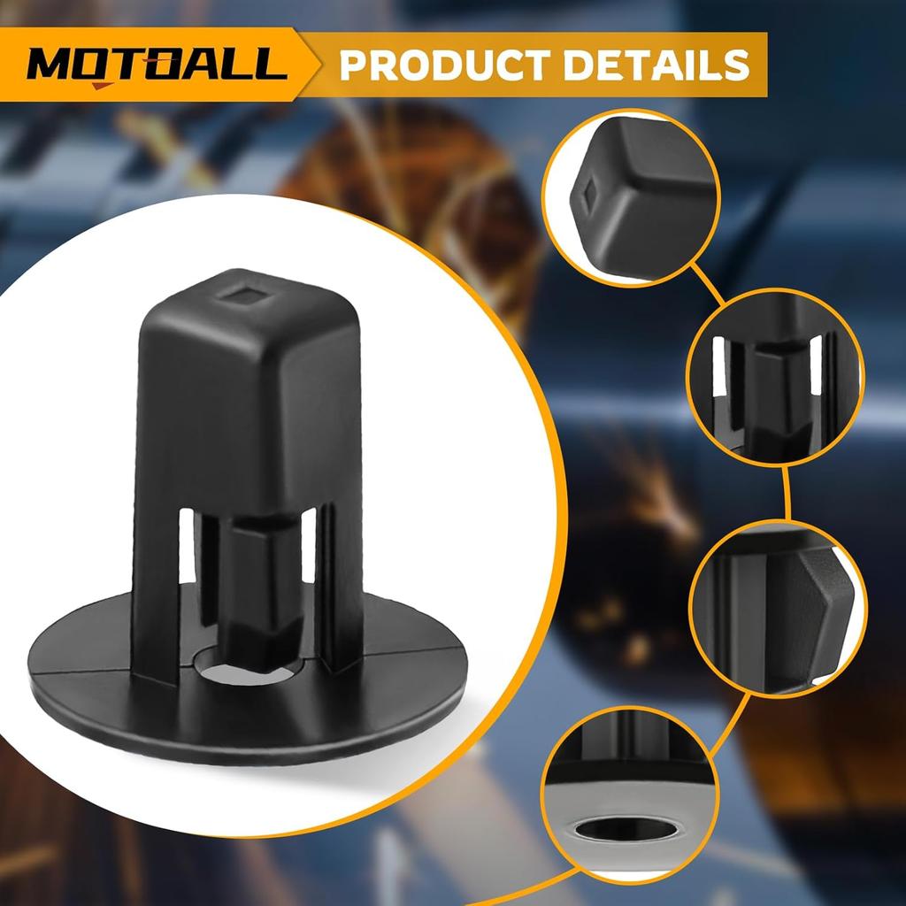 MOTOALL 90189-06013 MR971765 Hood Bumper Fender Liner Front Spoiler Trim Panel Shield Retainer Fastener M5.5#12 Screw Grommet Rivet Clips 9 X 9Mm