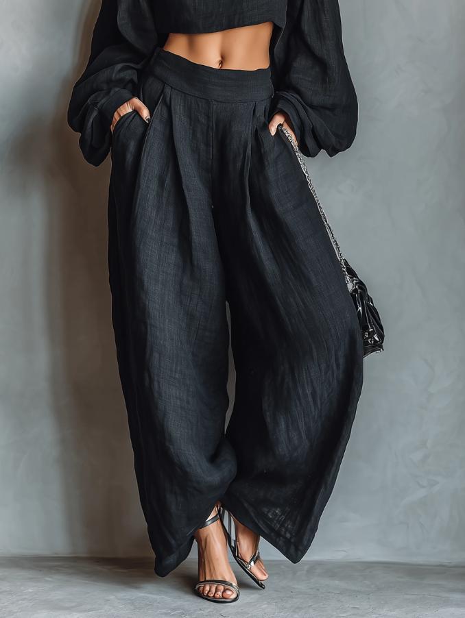 European & American Women's One-Shoulder Solid Casual Wide-Leg Pants Suit for Summer & Autumn 2026.