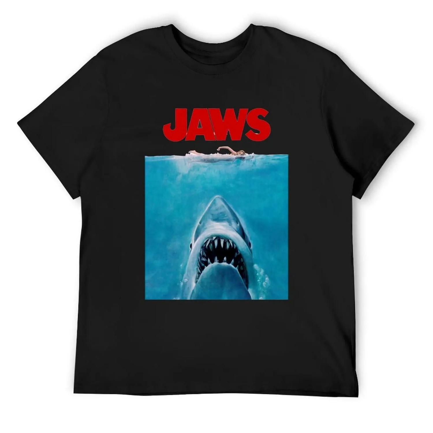Jaws Original Movie Poster T-Shirt fashion shirts funny costumes graphic shirts graphic t shirts slim fit t for men XXXL