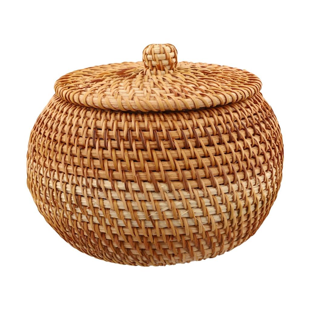 Aufbewahrungsbox Rattan Geflochtener Aufbewahrungskorb Multifunktional Robust Vietnamesische Herbstranke 1 Stück Tragbar Praktisch Mit Deckel Design