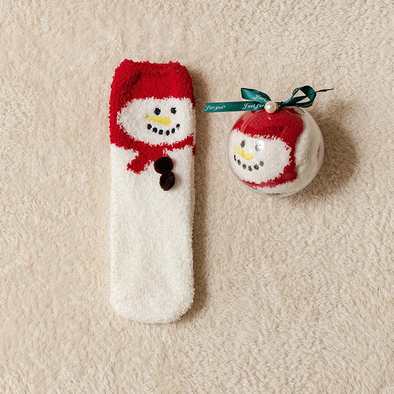 Thickened Velvet Christmas Sleep Socks: Cozy Coral Fleece Parent-Child Set - Perfect for Children's Holiday Gifts