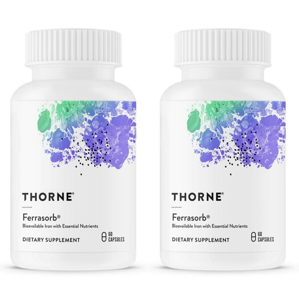Thorne Research Ferasop Iron Cofactor Included Capsules 60 Tablets 2 Pcs