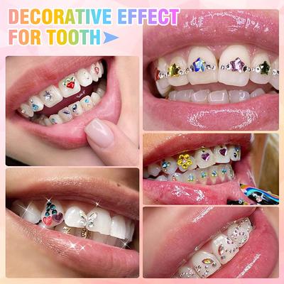 1Set Dental Zahn Edelsteine Diamant Ornament Diy Werkzeuge Verschiedene Formen Farbe Zähne Schmuck Prothese