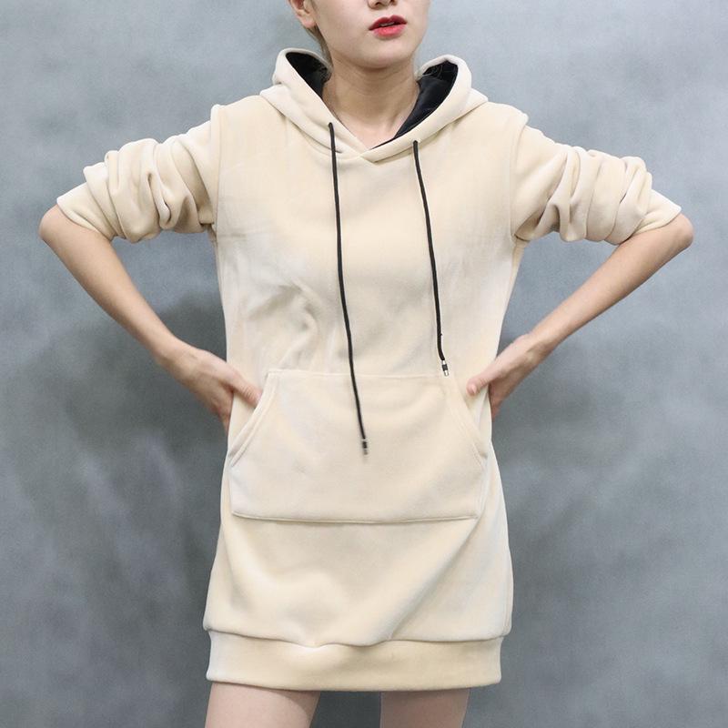 

Dorsleeve Women s Lurex Velvet Fleece-lined Loose Sweatshirt, Autumn/Winter 2022, Korean Style, Plus Size 2XL