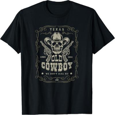 Skull with a Cowboy Hat and Colt Peacemaker Guns Texas T-Shirt