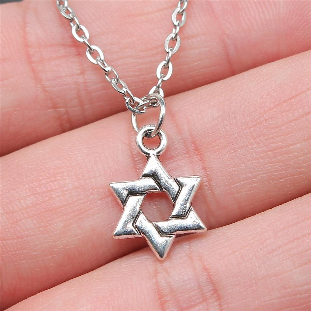 25 Stile Je Menora Davidstern Hexagram Anhänger Halskette Choker Charme Fabrikpreis Schmuck