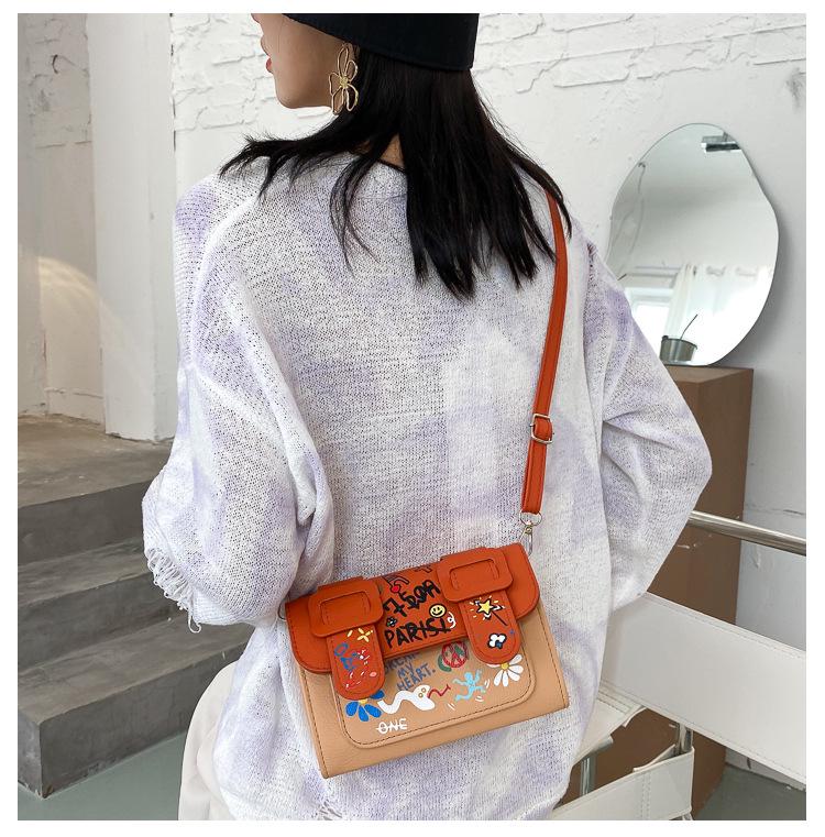2023 Trendy Women's Colorblock Graffiti Crossbody Bag - Summer Fashion