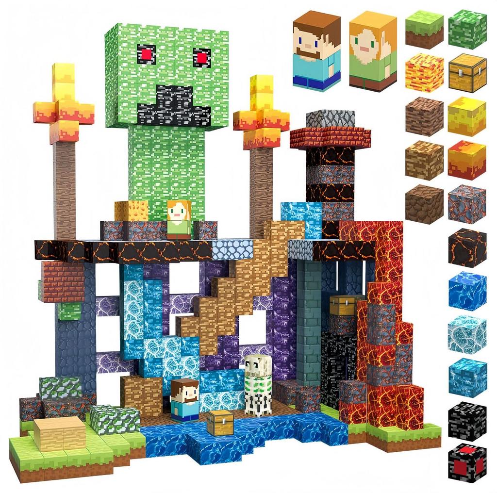 Magic Magnetic Forest Blocks - Magnetic Cube Building Set for Kids