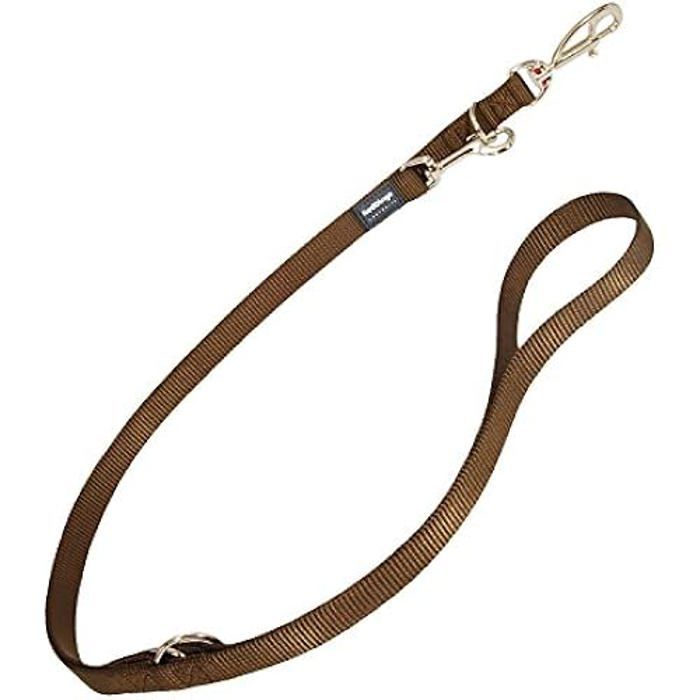 Laisse Multiposition - RED DINGO - Correa Ajustable - Marron - Nylon - 6 Utilisations Possibles
