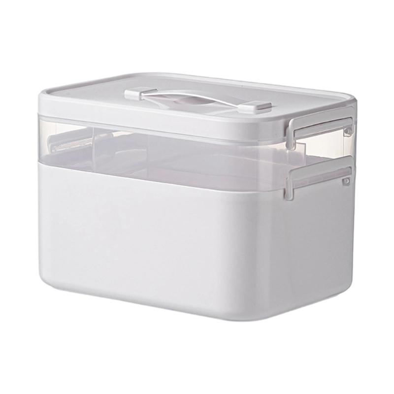 Multilayer Medicines Organizers Box With Clear Lid Large Capacity Portable Storage For Household Emergency Use