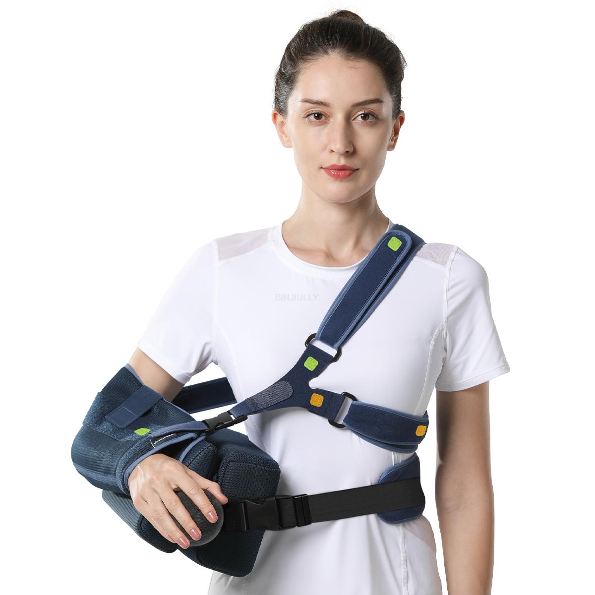 Shoulder Abduction Sling With Pillow for Rotator Cuff Surgery and Recovery, Medical Shoulder Immobilizer Fits Both Arms S