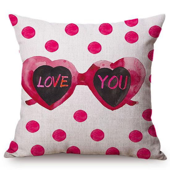 Love Pattern Decorative Pillow Case Valentine'S Day Romantic Heart Sexy Lips Kiss Gift Cotton Linen Sofa Cushion Cover Cojines