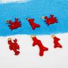 10 PCs Zinc Based Alloy Ocean Jewelry Charms Gold Color Enamel 3D Red Crab Lobster Coral Pendant For Diy Necklace Jewelry Making