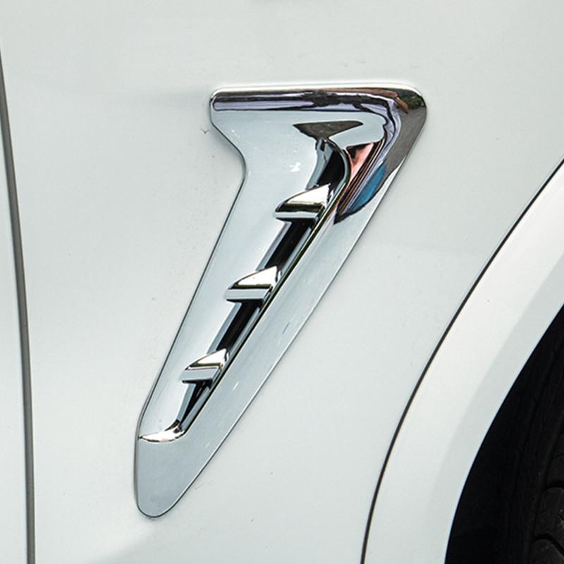 2PCS Carbon Fibre Fender Side Air Vent Trim Sticker for BMW X3 G01 2017 2018 New Style Chrome Silver ABS Car Styling Accessories