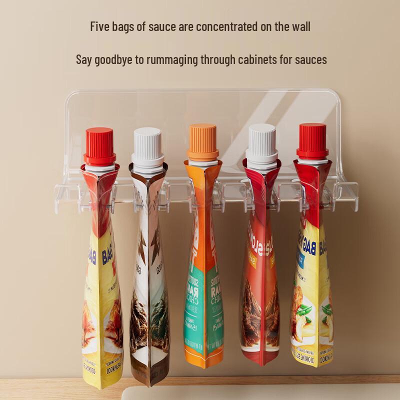 Wandmontierter Gewürzpäckchen-Organizer ohne Bohren