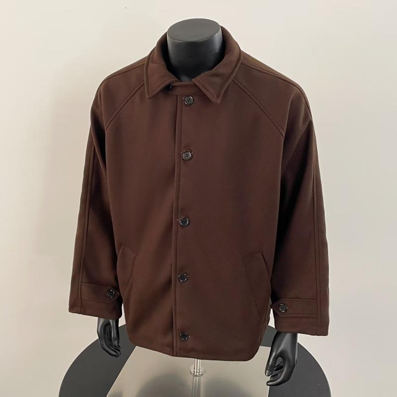 

Unisex 2024 Autumn/Winter Woolen Long Sleeve Mid-Length Lapel Coat - Casual, Loose, Versatile Outerwear 2XL