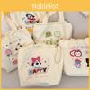 Cute Embroidered Dog Tote Bag Spacious Versatile Casual Drawstring Design Available In Pink Peach Green Apple Black Cat And Pilot Dog Styles