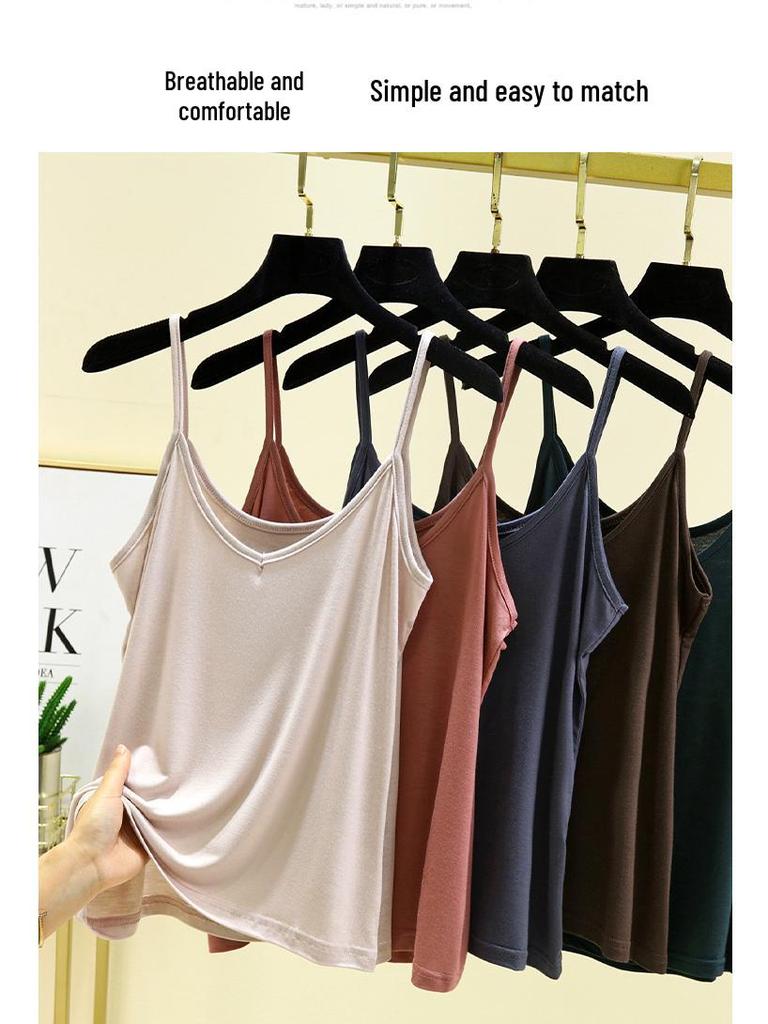 Women's Slimming V-Neck Modal Camisole: Summer Sleeveless Base Layer Top