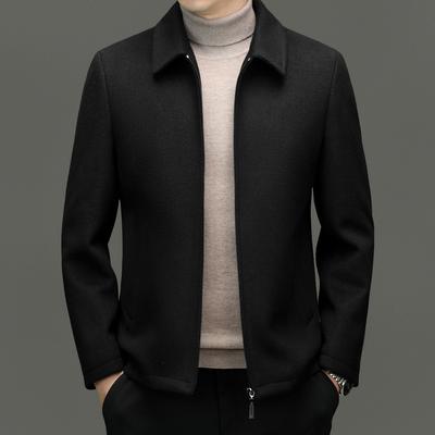Men's Wool Jacket for Spring New Style Middle-aged and Elderly Cadre Daddy Jacket