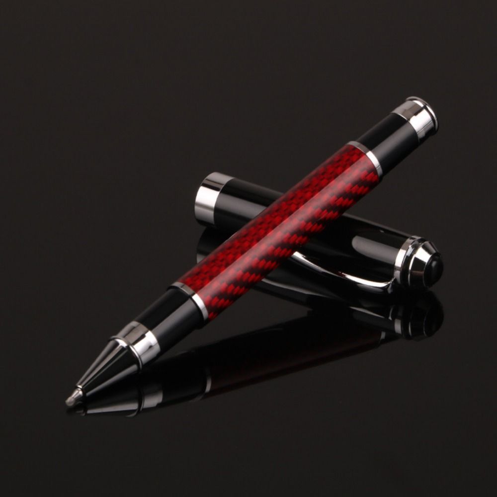 Smooth Metal Signature Pen Carbon Fiber Premium Gel Pens Elegant Fiber Signature Pen  Present