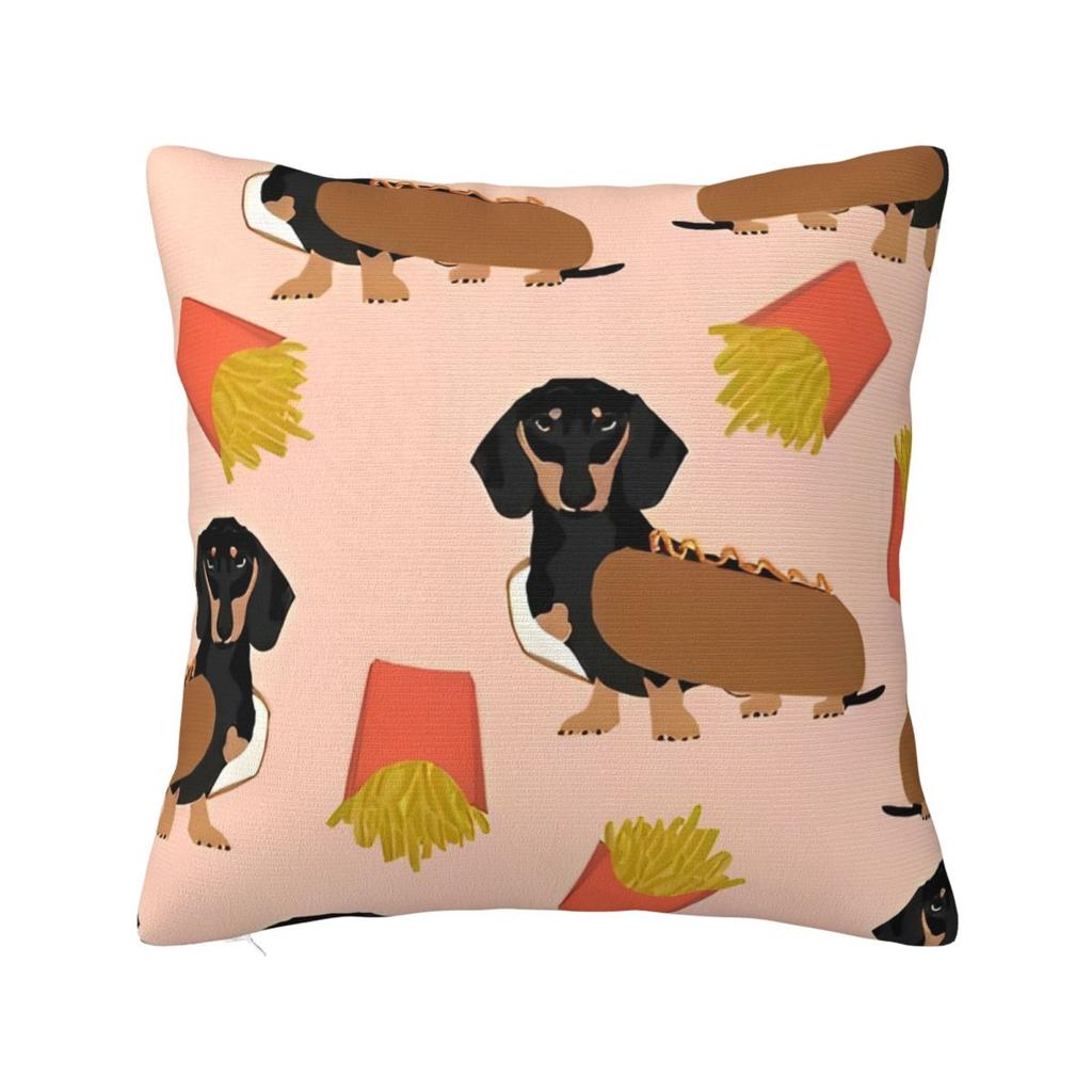 Dachshund Dog Love Square Pillow Covers Home Wiener Sausage Doxie Cushion Cover Cute Home Decoration Pillowcase 4545