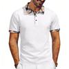 Summer European and American Men's Contrasting Color Simple Casual Short Sleeved Polo Shirt T-shirt
