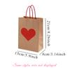 10PCS Heart Patterns Kraft Paper Bag with Handle Valentine's Day Gift Packaging Tote Romantic Bags Party Wedding Accessories ZYF