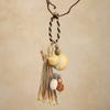 Handwoven Bottle Gourd Tassels Keychain with Natural Cotton Rope Symbolizing Fortunes Keyring Accessories