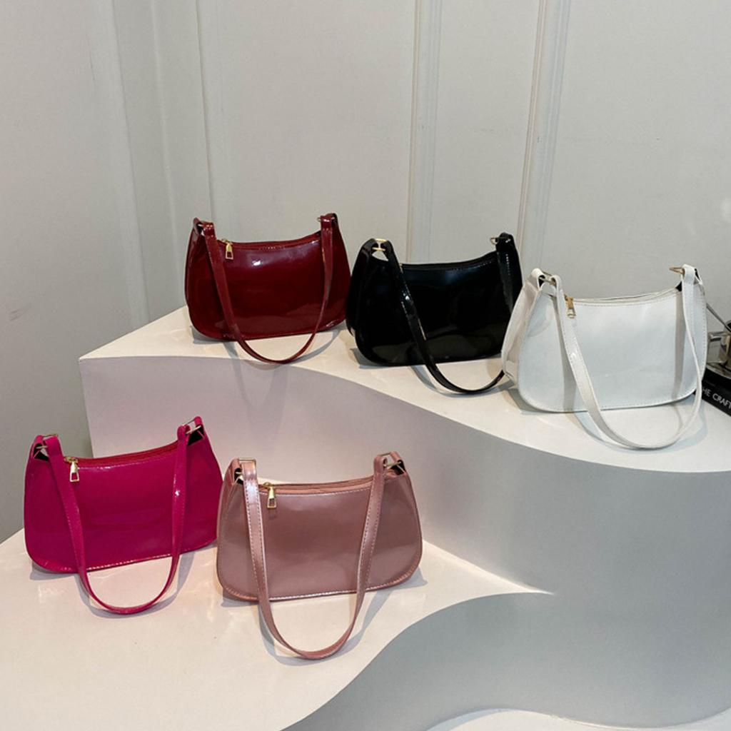 Elegante Borsa a Spalla Monocolore, Mini Borsa da Sotto Braccio da Donna, Portafoglio Sicuro con Zip, Custodia Multifunzione per Telefono, Tracolla Regolabile Leggera