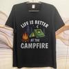 T Shirt Men Casual Round Neck Tee Brand Summer For Man tshirt Life Is Better At The Campfire Short Sleeve Soft Oneck Top Tees