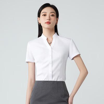 Camicetta da pendolare da donna con scollo a V e maniche corte
